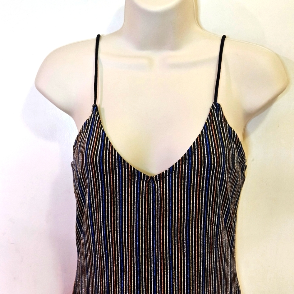 Mind Code Black/Blue Metallic Striped Multicolor … - image 8